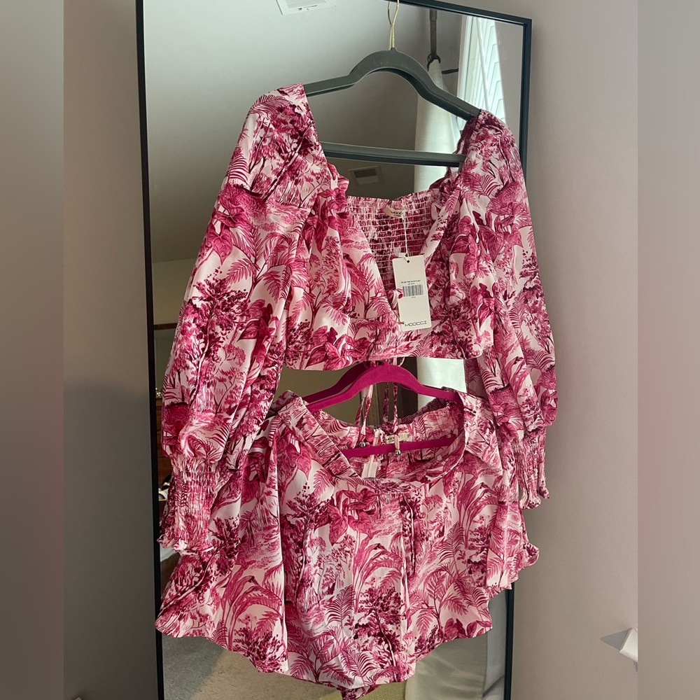 Kelsie pink short set perfect for brunch, party birthdays, summer spring